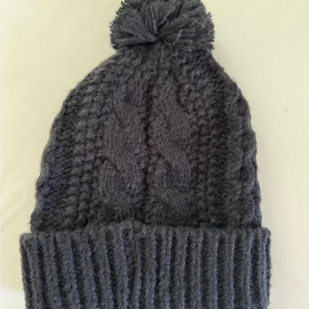 Sonoma Black Knit Pom-Pom Hat